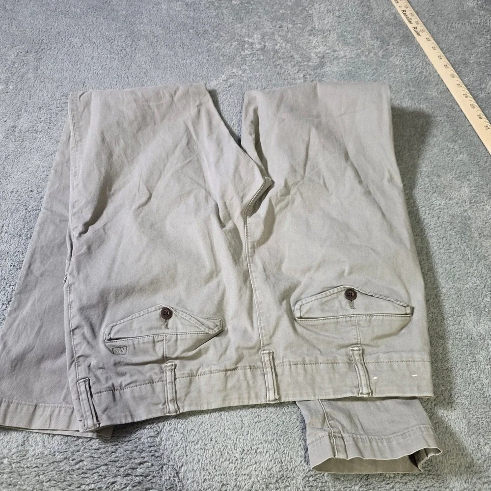 American Eagle Mens 34x33.5 Slim‎ Chino Pants Grey Khaki Next Level Flex Stretch